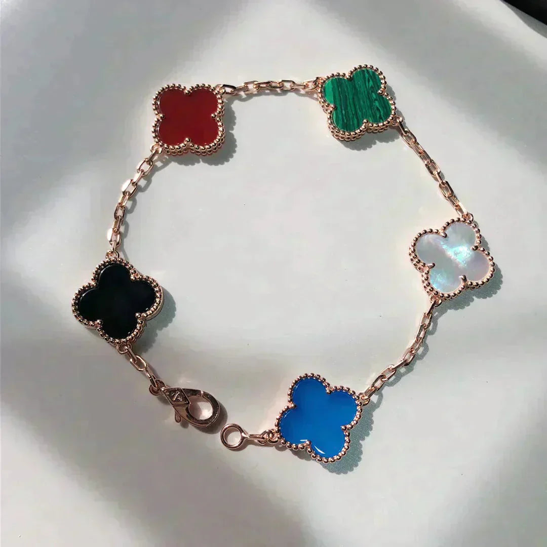 [Vicky]CLOVER 5 MOTIFS MULTICOLOR  BRACELET