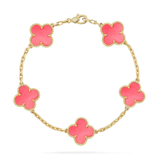 [Vicky]CLOVER 5 PINK MOP BRACELET