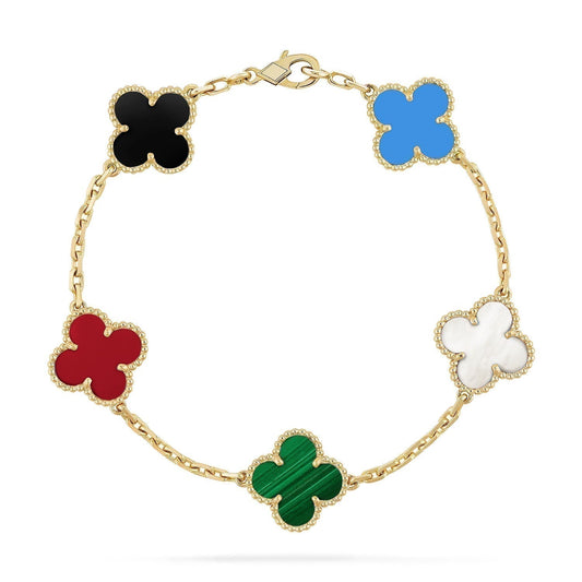 [Vicky]CLOVER 5 MOTIFS MULTICOLOR  BRACELET