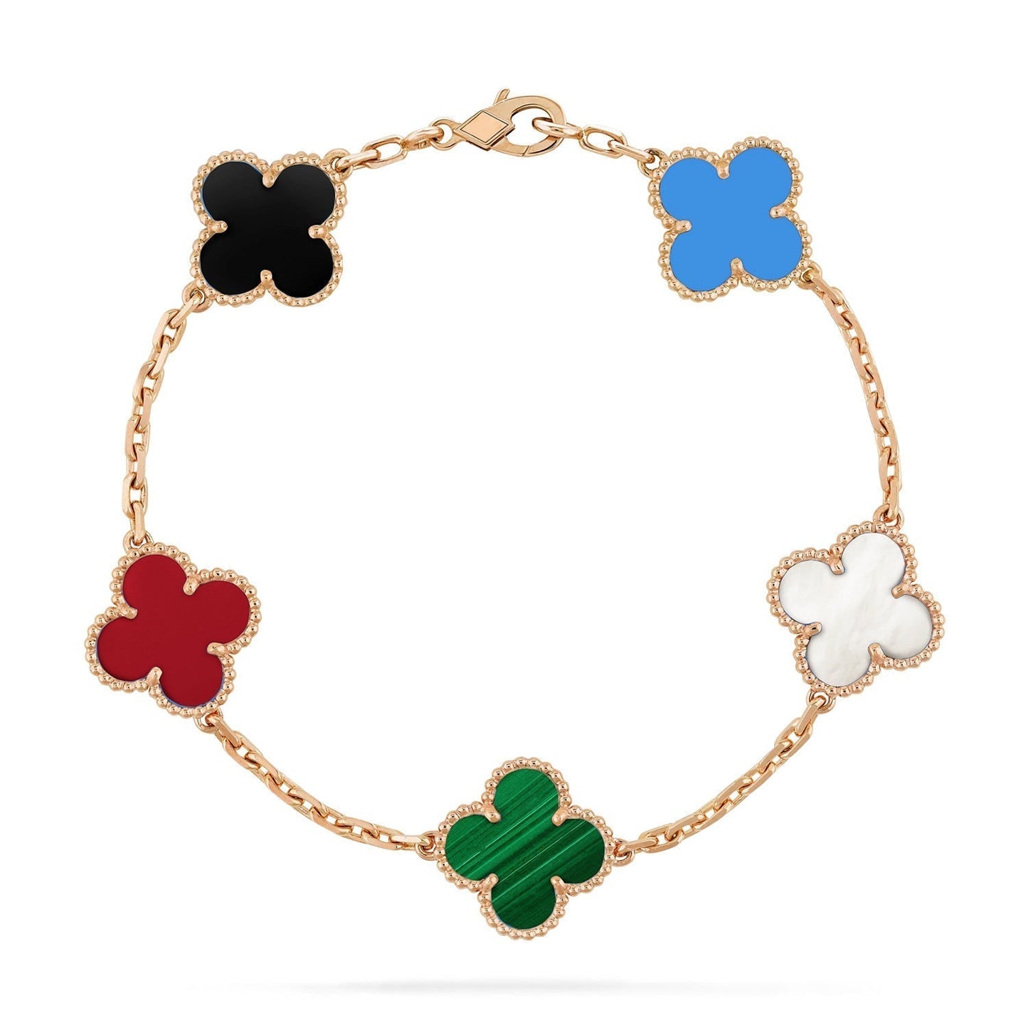[Vicky]CLOVER 5 MOTIFS MULTICOLOR  BRACELET