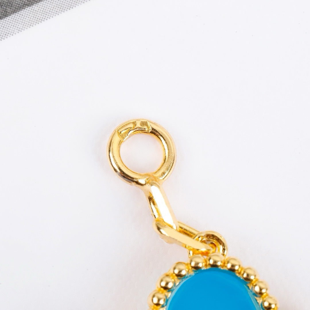 [Vicky]CLOVER 5 MOTIFS TURQUOISE BRACELET