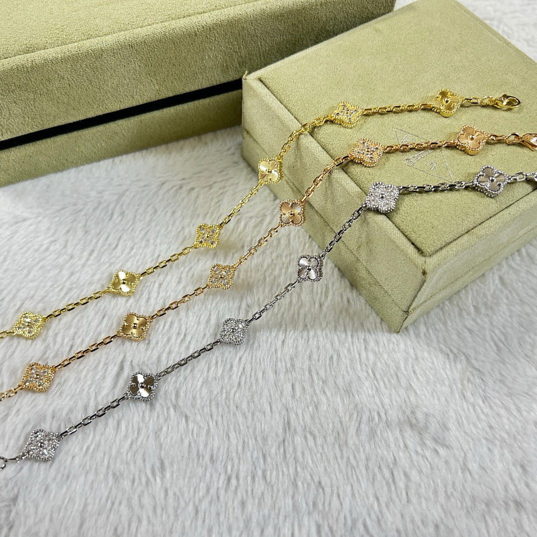 [Vicky]CLOVER 6 MOTIF DIAMOND LASER BRACELET