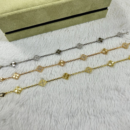 [Vicky]CLOVER 6 MOTIF DIAMOND LASER BRACELET