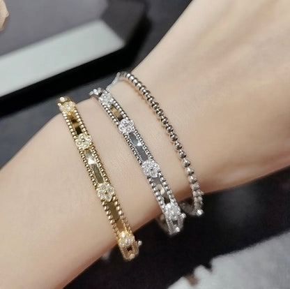 [Vicky]CLOVER BRACELET 4MM DIAMONDS