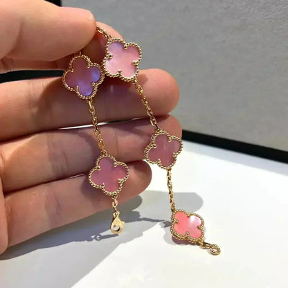 [Vicky]CLOVER 5 PINK MOP BRACELET