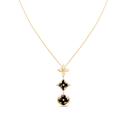 [Vicky]STAR AND SUN ONYX PINK GOLD NECKLACE